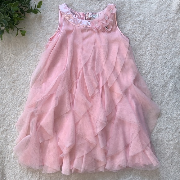 The Children's Place Other - Children’s Place Pink Tulle Dress 5 Flowy Ruffles EUC lol
